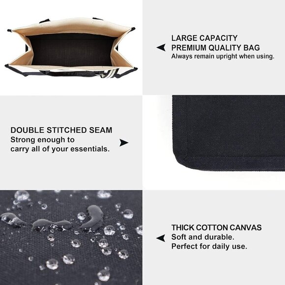 Mrs Canvas Tote Bag Large Capacity Bridal Shower Wedding Gift for Bride - Picture 6 of 7